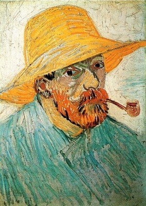 Self Portrait With Pipe And Straw Hat