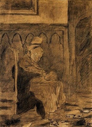 Vincent Van Gogh - Old Breton Woman Asleep in Church